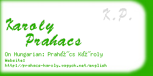 karoly prahacs business card